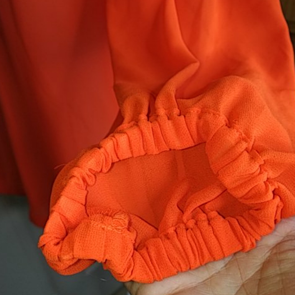 Sofia Vergaro Orange Sheer Top Sz. S - Picture 3 of 5